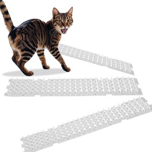 10 Pack Clear Cat Spike - 16.5''x3.1'' Scat Mat with Denser Dual-Spike Design Indoor/Outdoor Pet Training Mat Non-Toxic, Reusable & Weatherproof | Deter Cats, Dogs Year-Roun