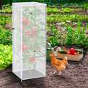 3 Pcs Garden Bird Netting Plant Cover for Square Tomato Cage, 59" x 17.7" Insect Bird Barrier Tomato Cage Net with Zipper & Drawstring, Tomato Trellis Netting Protection Cover for Protecting Plants