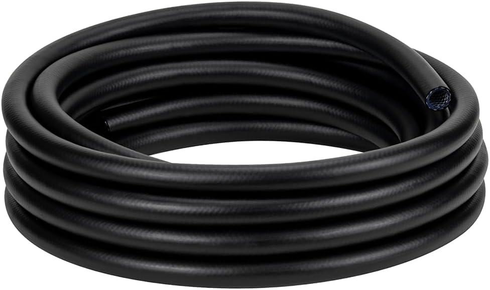 Black Braided Vinyl Tubing 1" - 50ft High Pressure Reinforced PVC Tube