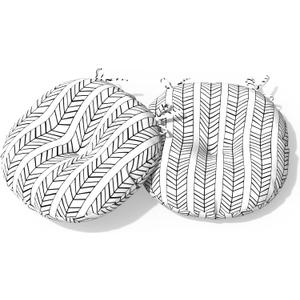Outdoor Bistro Chair Cushion with Ties, Tufted Patio Chair Cushions Set of 2, Round Seat Cushion 15”x15”x4” for Home Garden Balcony Office Porch Lawn Deck, Herringbone Black White Outdoor Bistro Chair Cushion with Ties, Tufted Patio Chair Cushions Set of 2, Round Seat Cushion 15”x15”x4” for Home Garden Balcony Office Porch Lawn Deck, Herringbone Black White