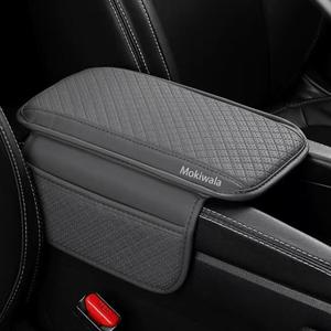 Upgraded Universal Car Center Console Cover for Sedans, Microfiber Leather Armrest Cover with Storage Bags, Comfortable and Durable Interior Accessory for Most Sedan Vehicles, 12.2 x 7.2 Grey