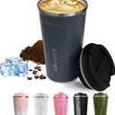 SPLMIFA Travel coffee mugs leak-proof, reusable coffee cups with lids, stainless steel vacuum insulated coffee tumblers, thermal insulation cups for men & women keep drinks hot & cold(2nd-Blue, 12OZ)