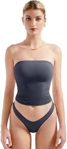 SUUKSESS Women Sexy Tube Top Summer Y2K Going Out Double Lined Basic Tank Top, Size: Small