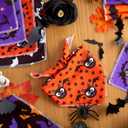 Frienda 30 Pcs Halloween Dog Bandanas Bulk Bat Bandanas for Dogs Black Orange Purple Triangle Kerchief Bibs Scarf Set for Pet Halloween Costume Photo Props Accessories Pet Shops, 6 Styles