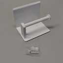 VAEHOLD Self Adhesive Toilet Paper Holder with Phone Shelf Stainless Steel Wall Mounted Toilet Paper Roll Holder - Bathroom Washroom Tissue Roll Holder with Storage Shelf - White