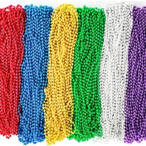 Garma 144 Pcs Beads Necklace Bulk, 33 Inch 7mm Mardi Gras Beaded Necklaces Throws for Woman man Festivals Decorations, Mardi Gras Parades, Night Club Dress-up Events Party Costume (Multi-Color)
