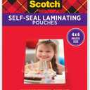 Scotch Self-Sealing Laminating Pouches, Gloss Finish, Photo Size 4 x 6 Inches, 5/Pack