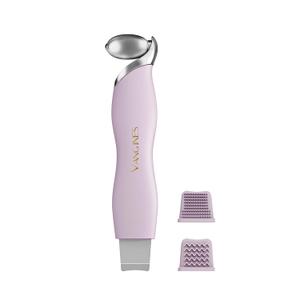 3-in-1 Ice Roller for Face & Eyes  Cooling Facial Roller, Pore Cleansing Tool with 2 Silicone Brushes, Stainless Steel Roller for Puffiness & Pores (Purple)