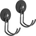 Heavy Duty Large Magnetic Hooks,Heavy Duty Magnets with Hook, Strong Garage Magnet Hooks, Magnetic Cable Holder with Anti-Slip Coating for Indoor & Outdoor Hanging(2Pack) (Large J/2pack 32-160lbs)