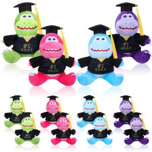 Leyndo 8 Packs 2026 Graduation Stuffed Animal Plush Dinosaurs for Kids Bulk 5.5''#1 Grad Stuffed Animal with Grad Cap for Preschool Kindergarten College High School Achievement Supply