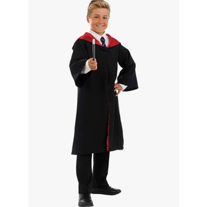 fun shack Kids Wizard Robe Cloak, Black Wizard Costume for Halloween, Kids Robe Outfit for Dress Up and Parties, Size XL