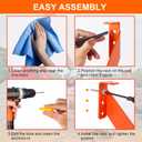 3 in 1 Chainsaw Holder 10" - Heavy Duty Chainsaw Wall Mount, 10 Gauge Steel Chain Saw Hanger for Garage Organization, Hefty Rack Storage Organizer for Chainsaw Accessories and Tools, 180lbs Capacity