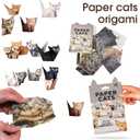 2 x Paper Cats, 50-Sheet DIY Origami Paper Cats, Easy Fold DIY Cat Origami Figures with Pre-Printed Designs, Fun Craft Activity for Desk, Home Decor & Gift for Cat Lovers