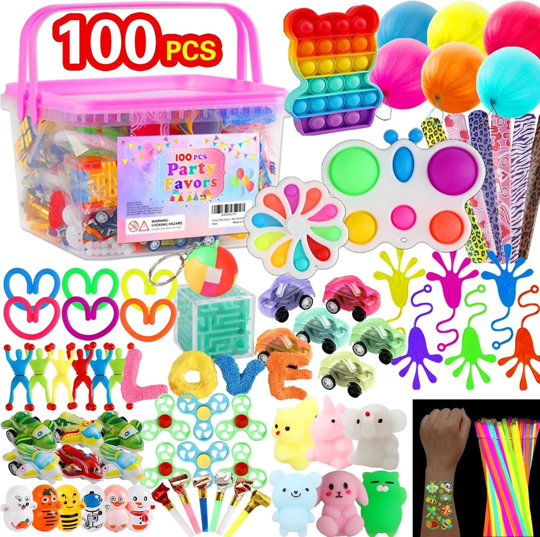 160 pcs Fidget Toys Pack, Party Favors For Kids 8-12 Mini Autism Sensory Toy Goodie Bag Pinata Stuffers Treasure Box School Prizes Birthday Party Supplies Halloween Treat Xmas Gifts For Boys Girls 4-8