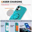 TUCCH Case Wallet for iPhone 16, [Detachable] [2 in 1] Stand RFID Blocking 4 Card Slots Wireless Charging Shockproof Case, PU Leather Magnetic Removable Flip Cover Compatible with iPhone 16, Cyan