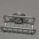 TAILI Sponge Holder for Kitchen Sink with Strong Suction Cup, Removable Sponge Holder, Rustproof Aluminum Sink Caddy for Sponges, Dish Brush - Silver