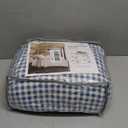 Grid Comforter Set Queen Blue Soft Luxury Washed Microfiber 3 Pieces Bedding Set, White Blue Grid Pattern Comforter with 2 Pillowcases Breathable Durable Comfy