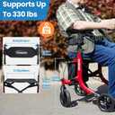 Rollator Walker for Seniors/Adults Foldable Rolling Walker with Seat 330 lbs Capacity 4 Big 8 inch Wheels Hand Grips Adjustable Height Lightweight Aluminum Walker Removable Back Support 7209(Red)
