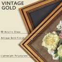 5x7 Picture Frame - Vintage Gold Picture Frame for Tabletop & Wall Mount, 5 x 7 Photo Frame for Living Room, Bedroom, Office Decor Dcor & Wedding Gift