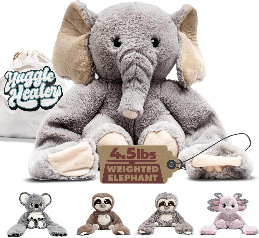 Elephant Stuffed Animal 4.5 lbs - 38" Long Comforting Arms for Soothing Hugs - Premium Plushies, Stuffed Animals - Hathi Elephant