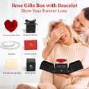 LIFELUM Mother's Gifts for Women Luxury Gifts Heart Preserved Roses in a Box with Bracelet,Gift for Mom,Real Eternal Rose Anniversary Set Gift for Her