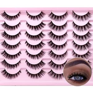 SQYlashes False Eyelashes Natural Wispy Cat Eye Lashes Short- Mixed 2 Styles, 14 Pairs, MG05 2Pcs