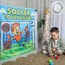Milk & Think Kids Toddler Play Panel, Role Play Toy, Montessori Inspired Play Panel, Quick Door Hang with Suction Cups (Soccer Tournament)