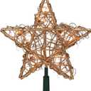 Kurt Adler 20-Light Gold Rattan Star Treetop