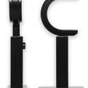 BlastHome Luxury Adjustable Curtain Rod Brackets  Premium Quality Heavy Metal Replacement Accessory  Signature Collection, Set of Two  Fits Up to 1 1/4" Diameter Curtain Rods  Tuxedo Black Finish