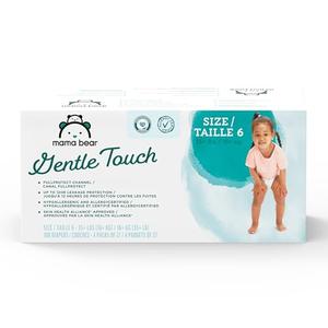 Amazon Brand - Mama Bear Gentle Touch Diapers, Size 6, 108 Count (4 packs of 27)