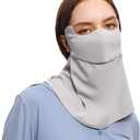 Sun Protection Face Mask Women UPF 50+ UV Balaclava Face Cover Scarf Neck Gaiter Running Cycling Outdoor SLF5M119T (Grey)