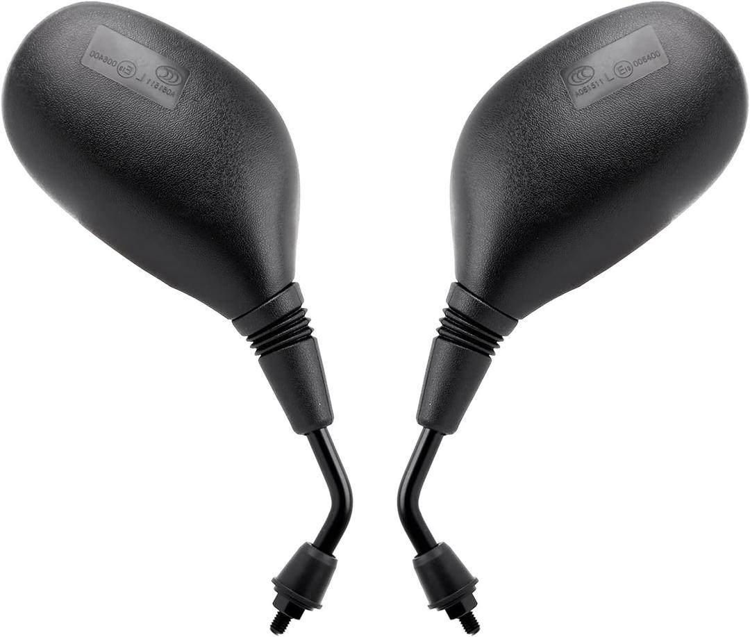 Mokuo GY6 scooter Rearview Mirrors 8mm Fit for Sunl TaoTao Znen Lance Peace JCL Roketa Jonway Bashan 50cc 70cc 110cc 125cc 150cc ATM50 CY50A Chinese Moped Elliptical mirror surface (Oval)