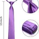 Enlision Boys Ties Solid Color Pre-Tied Kids Necktie for Age 8-12 Adjustable Woven Formal Kids Tie Wedding School Graduation (Lavender)
