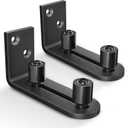 EaseLife 2 Pack Barn Door Floor Guide,2 Assemble Setup Options,Wall Mount System,Adjustable Ball Bearings Stay Roller,Flush Flat Bottom Design,Black
