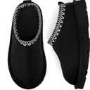 ChayChax Kids Memory Foam Slippers Fuzzy Warm Winter House Shoes for Boys & Girls Non-Slip Clogs for Toddler Little & Big Kid Indoor and Outdoor (Black, 13 Toddler)