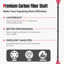 Kayak Paddle Premium Carbon Shaft and Gradient Full Fiberglass Blade, Lightweight Adjustable Carbon Fiber Kayaking Oars, 230-240 cm/90-94 inches, Colorful Series