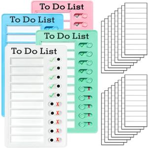 4 Pieces Chore Chart for Kids Multiple Kids - Sliding Routine Chart: Reusable to Do List, RV Checklist, Planning Board, Visual Schedule, and Reminder (Multicolored)