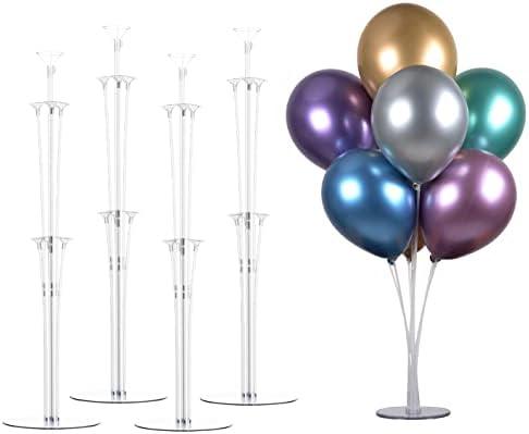 LANGXUN 4 Pack 28" Height Table Balloon Stand Kit for Birthday Party Wedding Decorations, Balloons Arch Kit for Graduation Party and Christmas Balloon Decorations