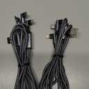 USB to USB C Right Angle Cable, 90 Degree USB Type C Braided Charging Cord 5FT,USB A to USB C Multi Charging Cable with Type-C, Micro USB, IP Port for iPhone15/14/Android Phones Tablet Pad and More