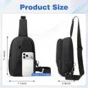 Hoedia Crossbody Sling Bag for Men Women, Shoulder Cross Body Bag EDC Back Pack with Reflective Strip and Multi-pocket