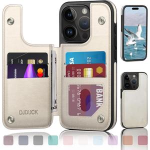 DJDUCK Designed for iPhone 16 Pro Max Case Wallet with Card Holder, [Magnetic Clasp Cover] [RFID Blocking Leather Protection] Shockproof Women Men Cases 6.9 Inch for Apple 16 Pro Max White