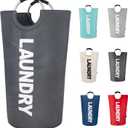 Twira 125L Pro XX-Large Laundry Baskets, Laundry Hamper Stands Up Well, Laundry Bag with Padded Handles, Waterproof Laundry Basket Collapsible, Clothes Hamper for College, Bathroom (Dark Grey)