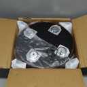 Oakvivo Small Foot Stool Ottoman, Round Pouf Foot Rest, Footstool Ottomans with Rubber Legs Under Desk, Faux Leather Footrest for Couch, Living Room, Bedroom, Office, 13''L x 13''W x 10.2''H, Coffee