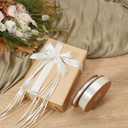 LaRibbons 1 1/2 Inch 50 Yard Double Faced Satin Ribbon,White Satin Craft Fabric Ribbon for Gift Wrapping Floral Bouquets Wedding Party Decoration