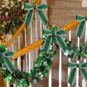 30 Pcs St. Patricks Day Ribbon Bows 4 Inch Green Clover Bow Shamrock Holiday Bows for Gift Wrapping, Cake Pops, Treat Bags (Green White Black)