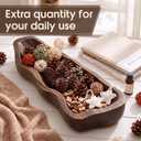 Nuogo 19 Inch Wooden Wavy Edge Dough Bowl Supplies, Brown