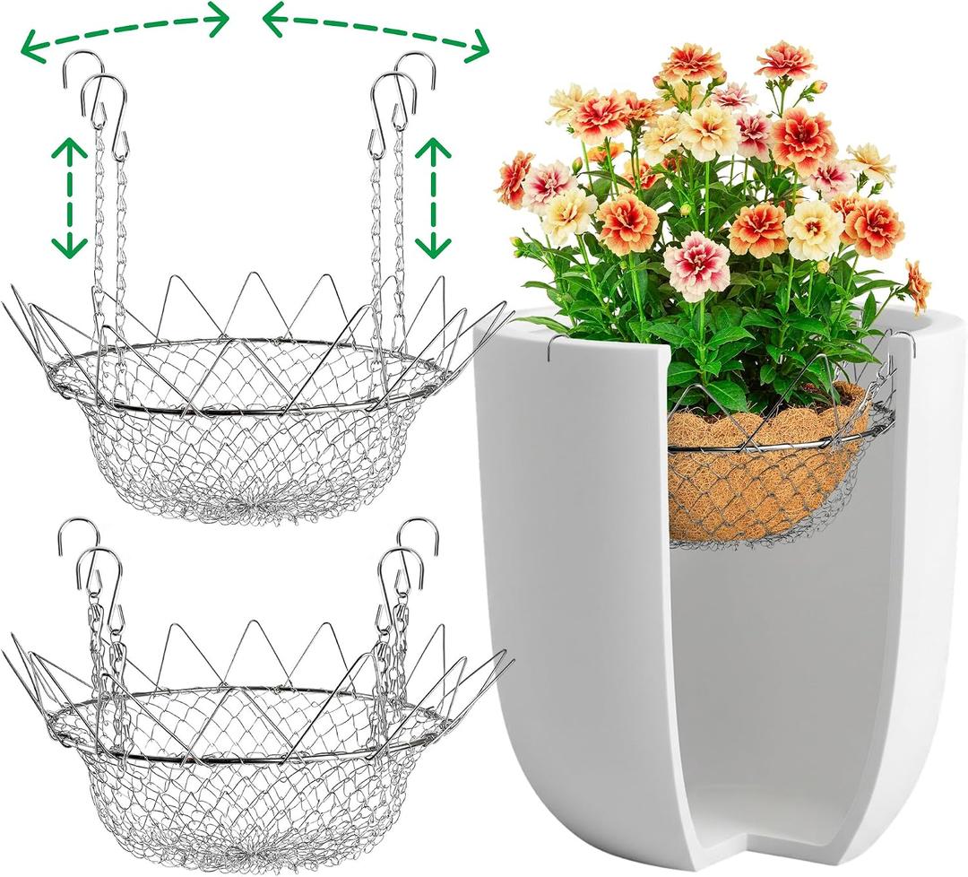 Pack 2 Adjustable Planter Insert for Pots Any Height, Plant Risers for 12-18" Wide Top Opening Pots,Wedding & Party Decor