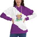 TMSD Women's Mardi Gras St.Patrick's Day Long Sleeve Hoodie with Pocket (White, S)