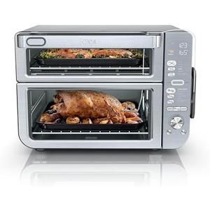 Ninja Countertop Oven Double Stack XL & Air Fryer with Pro Cook System, 12-in-1, Flexdoor, FlavorSeal, SMART FINISH with DualZone Technology, Air Fryer, Bake, Broil, Reheat, Stainless Steel, DCT651