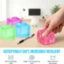 4 x Squishy Ice Cube Stress Balls, Slow Rising Stress Relief Toy, Squeeze Ball Fidget Toys for Adults Teens Boys Girls, Sensory Toys for Kids with Autism, Party Favors Gifts (Red)